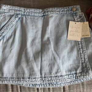Show me your MUMU Light Blue Denim Skort nwt